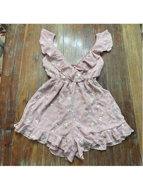 Angel Biba Dusty Rose Floral Romper US 4